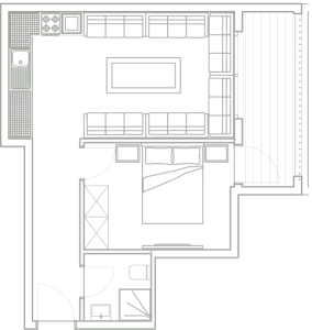 Plan du studio Perla Living